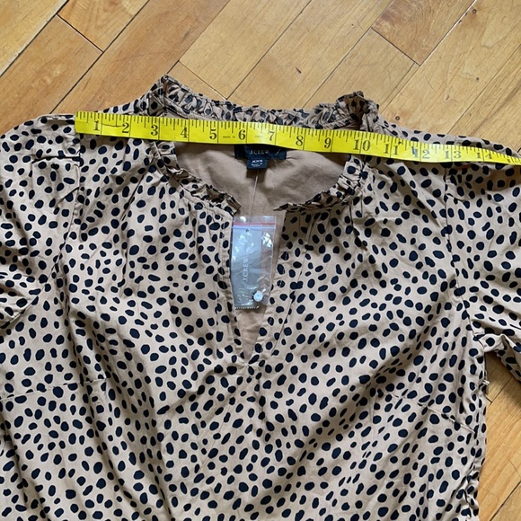 Oversized, JCrew Leopard Dot Ruffleneck Tiered Popover Dress - Picture 14 of 16
